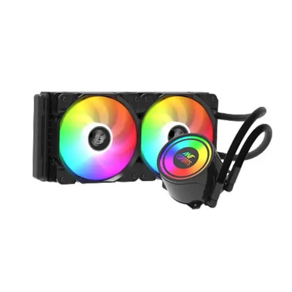 ant esports ice 240 argb 240mm cpu liquid cooler black 1 1